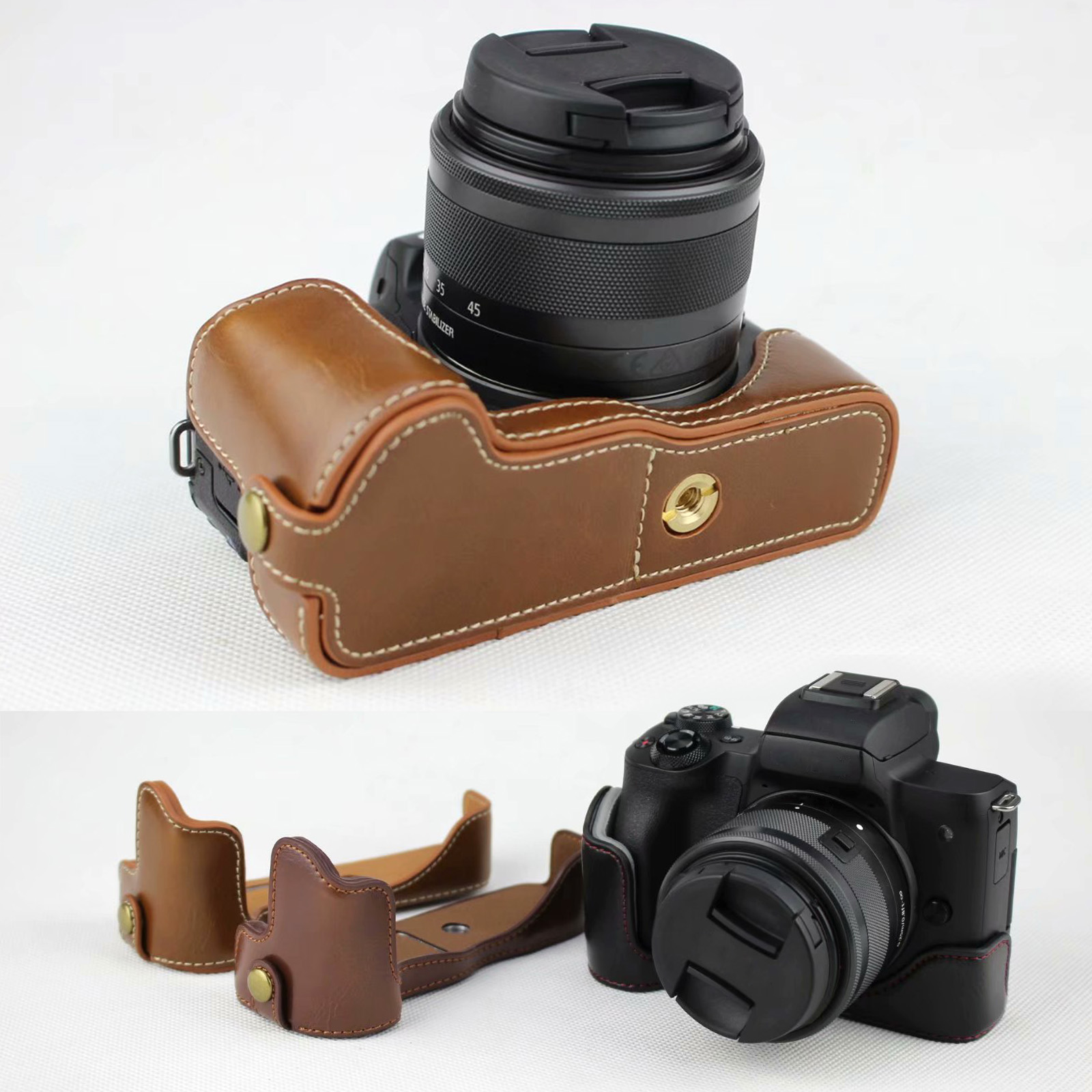 Кожаный защитный получехол для – обзор и цена Canon Camera Eos M50 Mark Ii